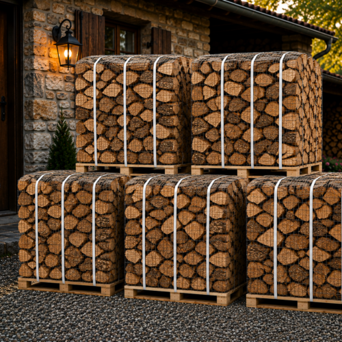 Bois de Chauffage 30 cm – Palette 5 Stères – Bois Sec Prêt à Brûler