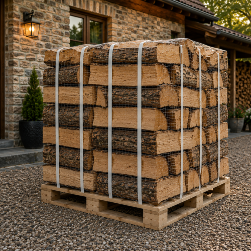 Bois de Chauffage 40 cm – Palette 3 Stères – Bois Sec Prêt à Brûler